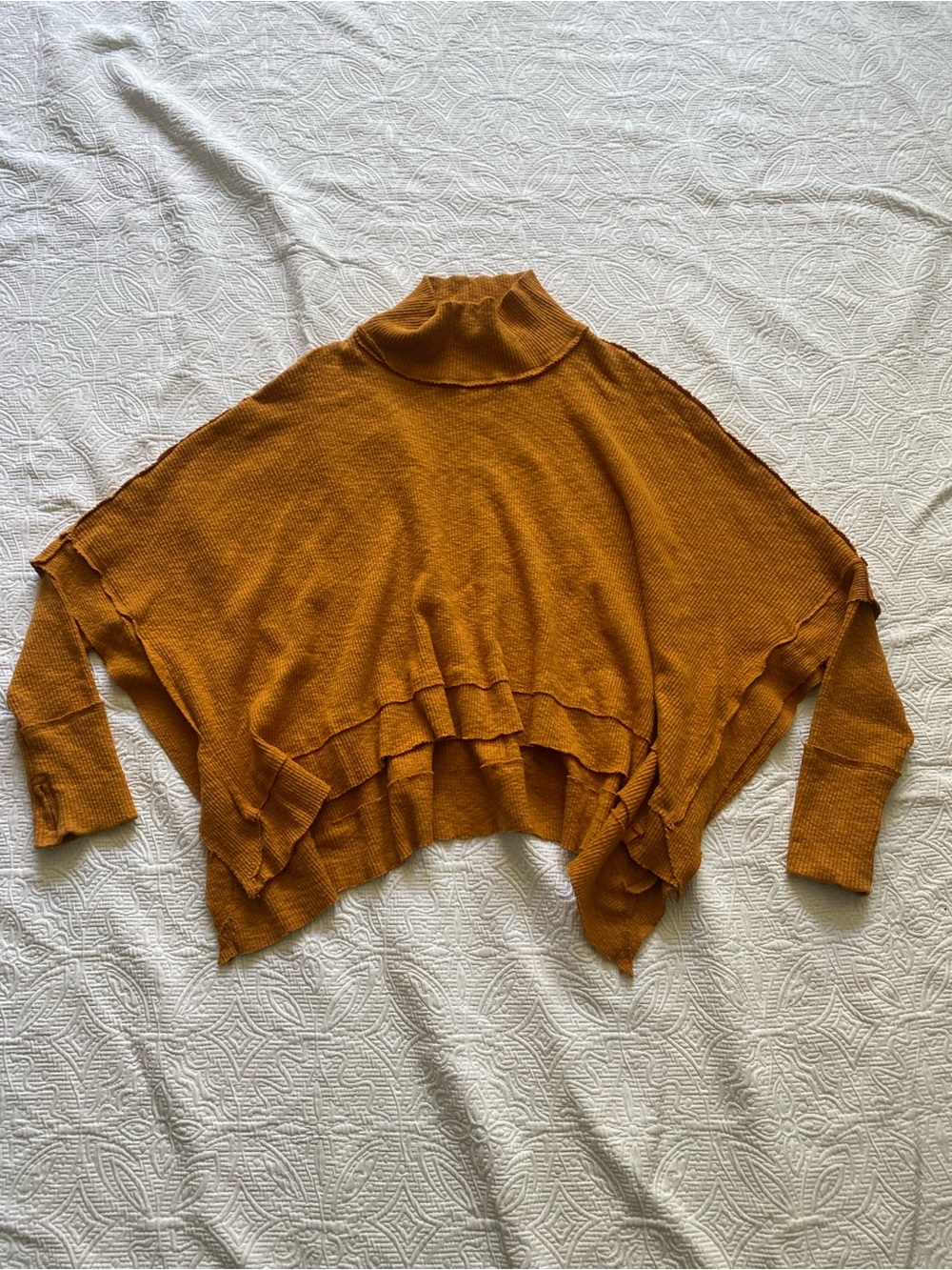 We The Free Mustard Batwing Turtleneck Sweater